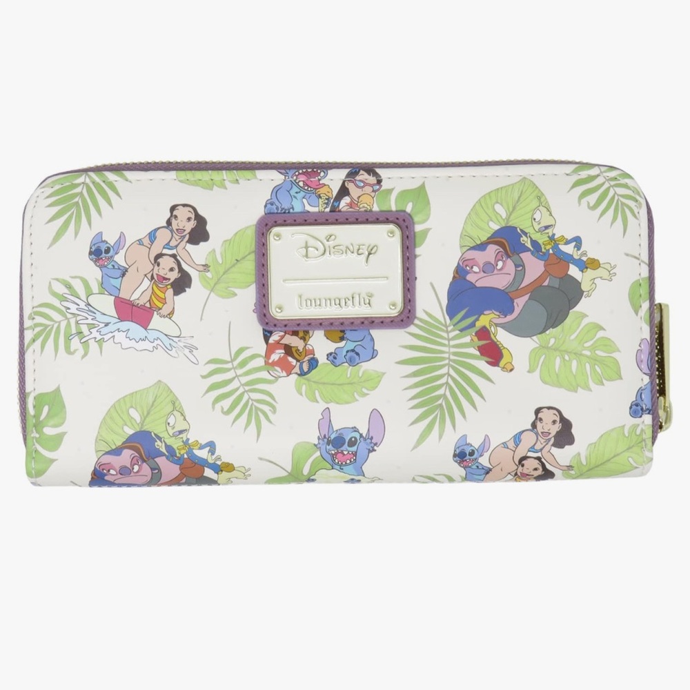 Loungefly Disney Stitch and Lilo Wallet - White and Green